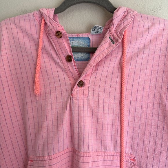 Vintage 80s 90s PCH Pacific Coast‎ Highway Pullover Hoodie Pink Striped L - Picture 3 of 12